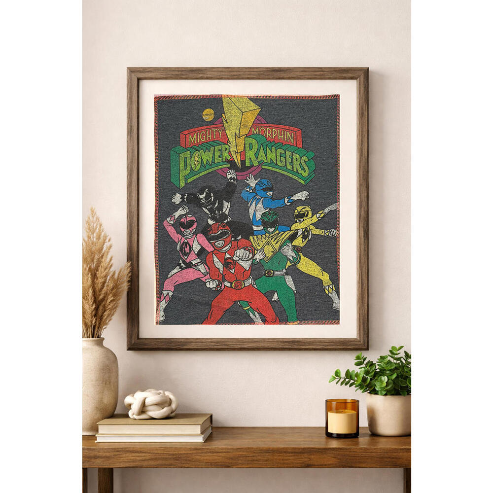 two face threads power rangers biggie patch custom wall art decor upcycled 13x16